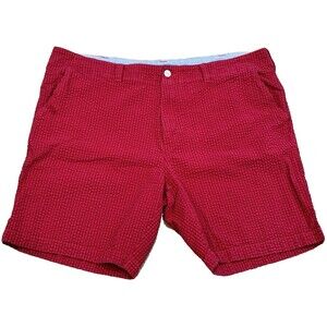 Tommy Hilfiger Men's Red Striped Shorts Seersucker Sz 40